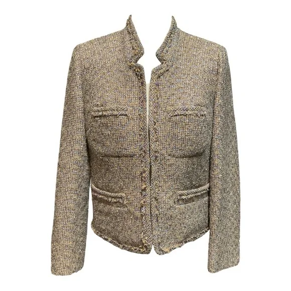 J. Crew Multicolor Metallic Tweed Blazer Size 8 - Picture 1 of 7